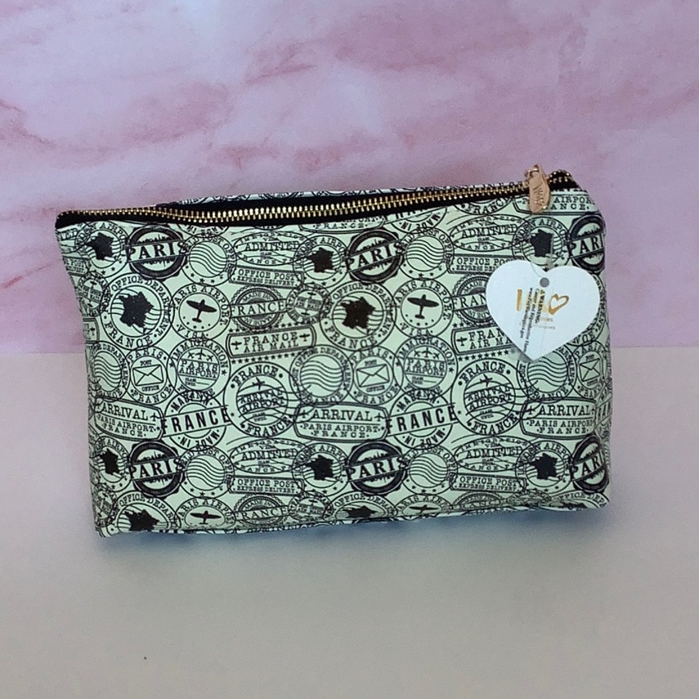 Travel Stamp Cosmetic Makeup Bag France Paris